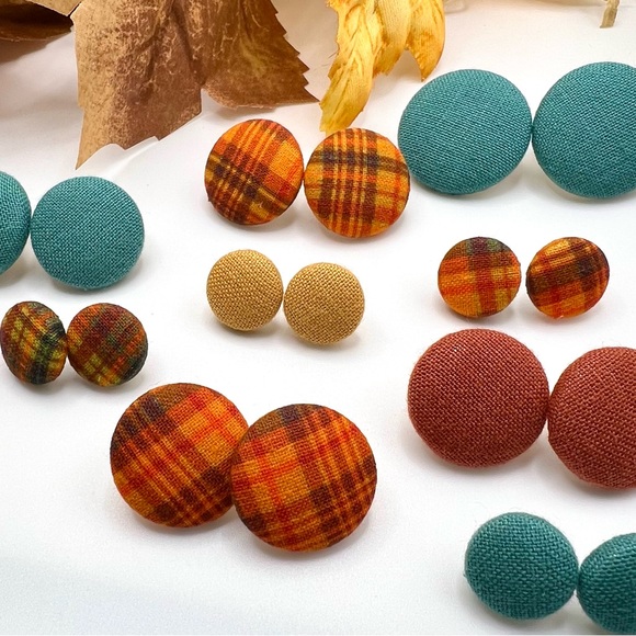 Fall Button Earrings (3 for $10) or (1 for $7) - Picture 3 of 9